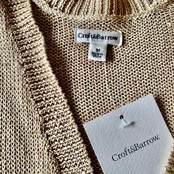 Sweater, shrug style, tan, NWT, size M - Picture 9 of 12